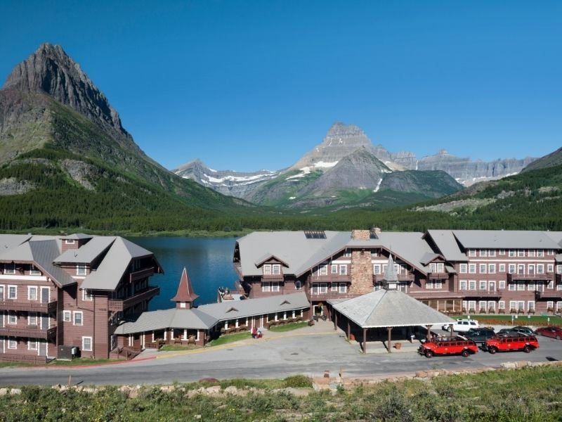 the many glacier hotel in glacier national park on the water