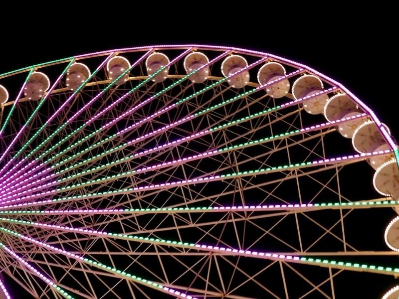photo of the linq ferris wheel from below