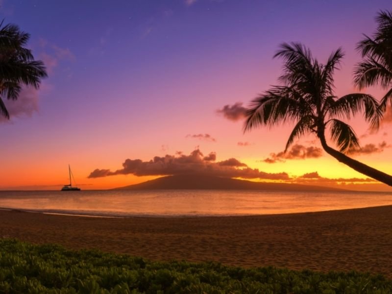 sunset photo in hawaii