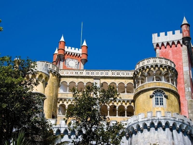 yellow and red castle in sintra portugal a good add-on to a lisbon itinerary