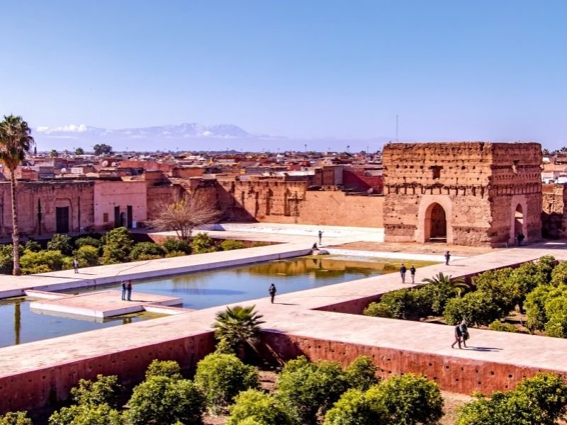 view of one of the palaces of marrakech with beautiful landscape