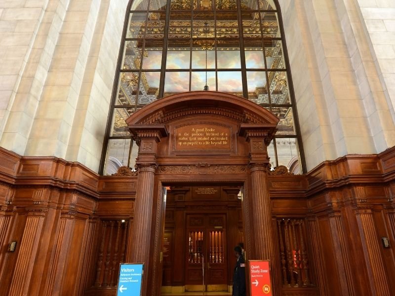 view at the library in new york city one of the famous reading rooms