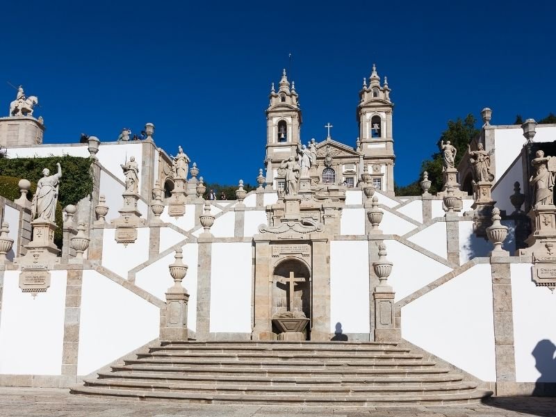 white sanctuary of bom jesus do monte in braga portugal