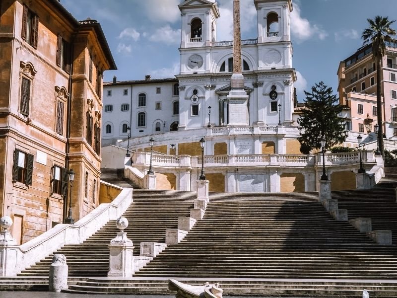 The famous Spanish steps captured early in the morning before crowds of people sit on the steps