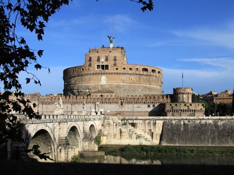 The building of Castelo Sant'Angelo with a bridge on a sunny day