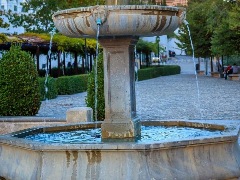 fountain for public use in a main area in granada