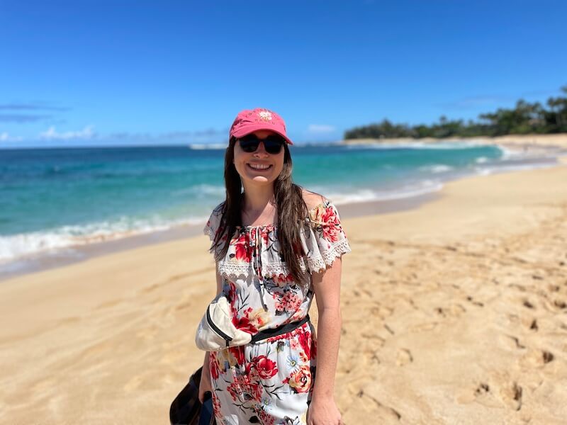 Allison enjoying the beach in Oahu's North Shore