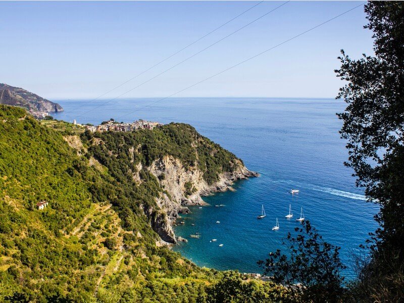 views that you see of the ligurian sea on the way to corniglia