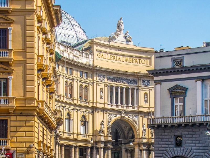 famous galleries and buildings in the main downtown area of naples (napoli) italy - a good place to stop at the beginning or the end of your amalfi coast itinerary
