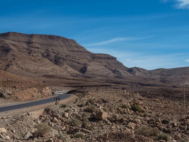 roads near errachidia near merzouga towards the eastern border of morocco