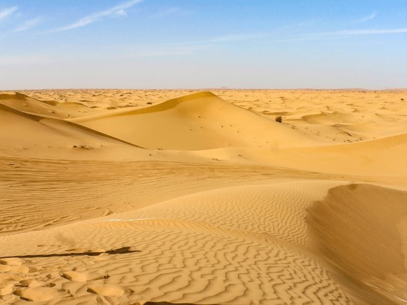 morning light in the dubai desert beautiful sand dunes