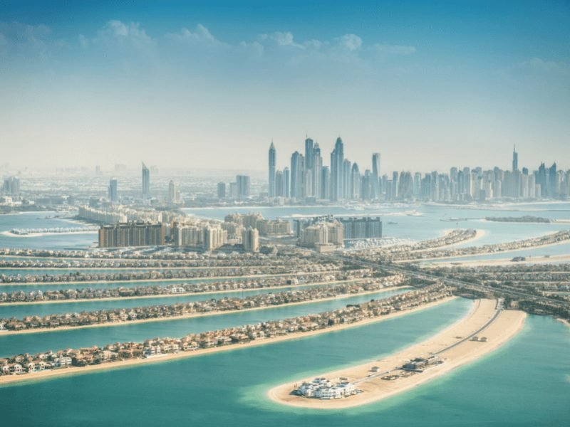 view of the jumeirah palm in dubai