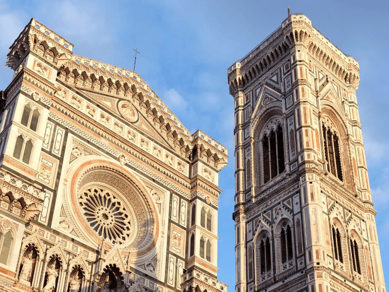 florence duomo with bell tower and face of the Florence duomo