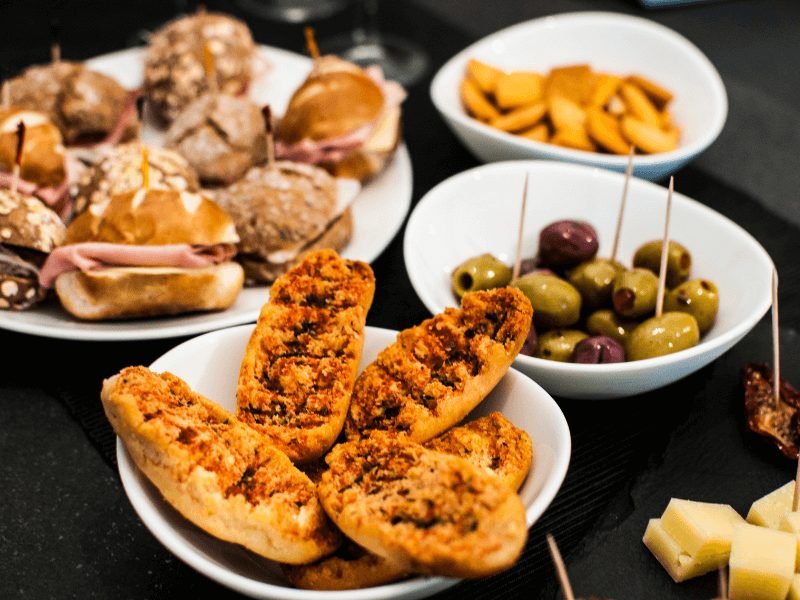 an aperitivo spread at a milan aperitivo bar