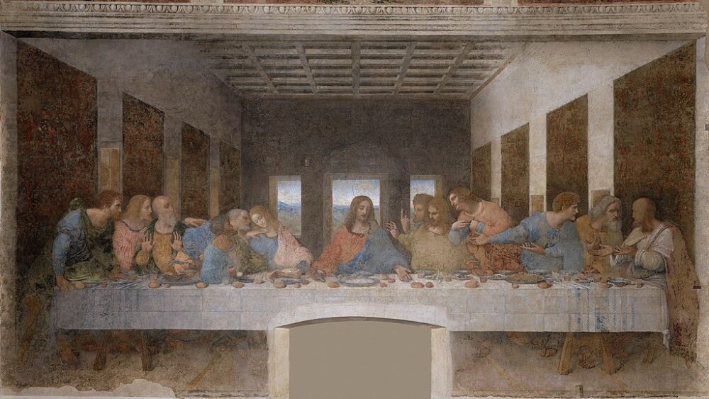 the famous painting of the last supper with jesus and his disciples around him