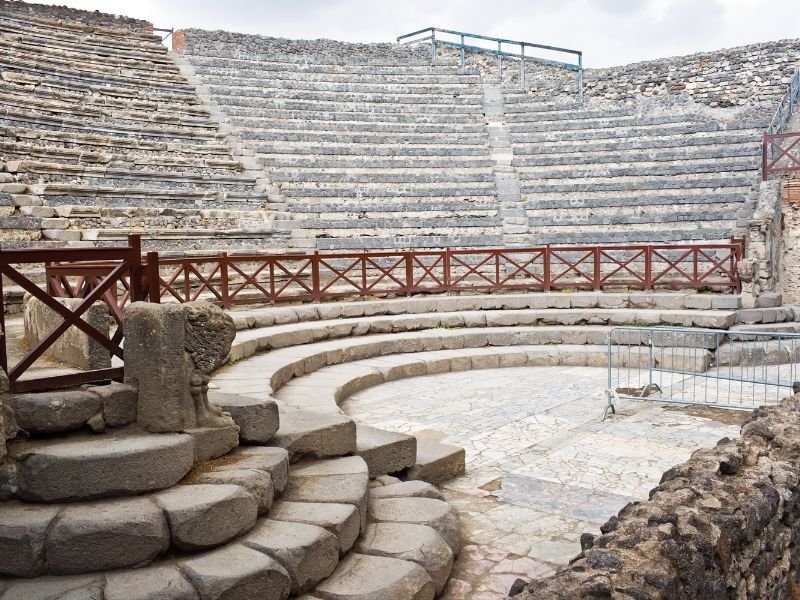 the famous amphitheater in pompeii in beautiful condition