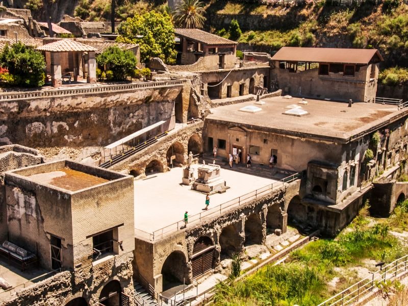 view of herculaneum from above