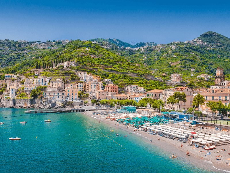 minori beach on the amalfi coast