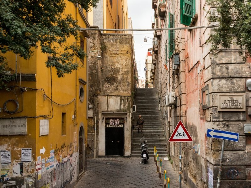 street scene in Naples Italy