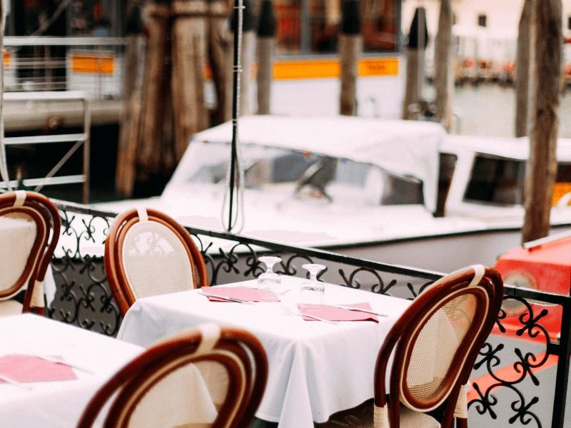 chairs in venice restaurant