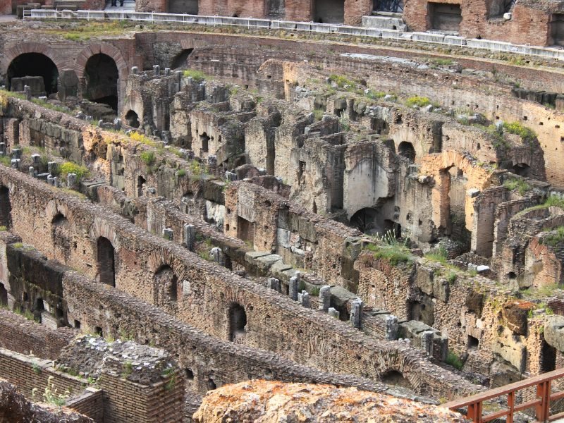 detail of the arena floor area of the colosseum