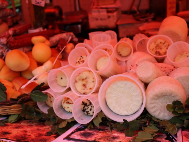 cheese in a sicilian market