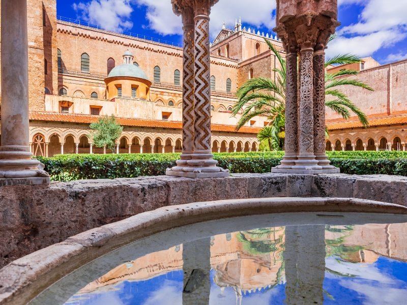 interior of the monreale cathedral area