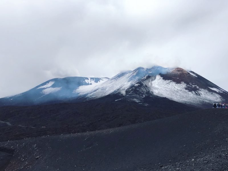 mt etna craters up close in the clouds