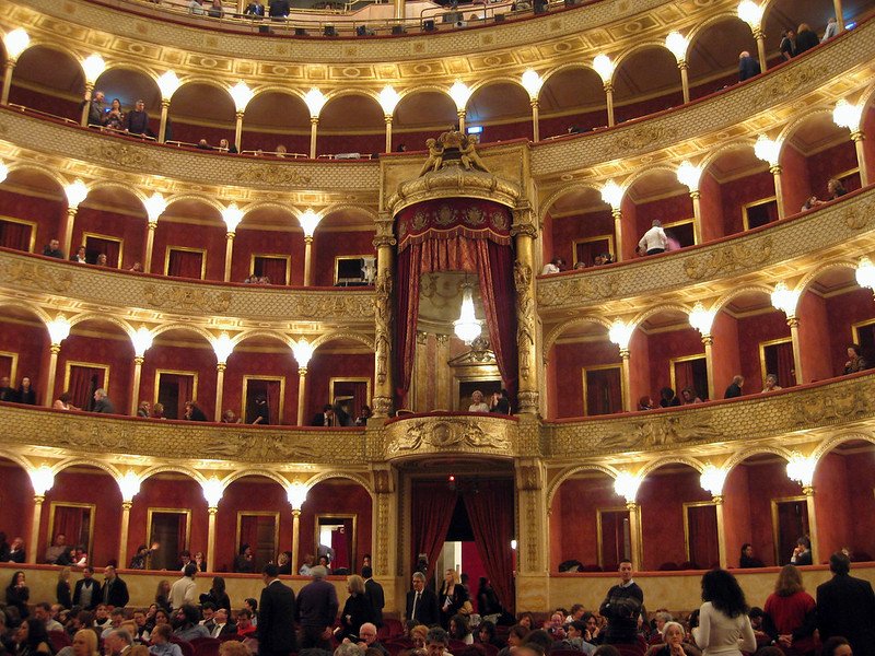 interior of fancy roman opera house