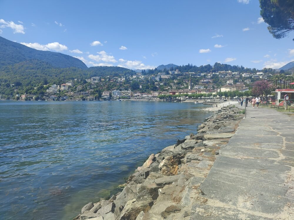 water of lake maggiore in switzerland where ascona a beautiful swiss village is located