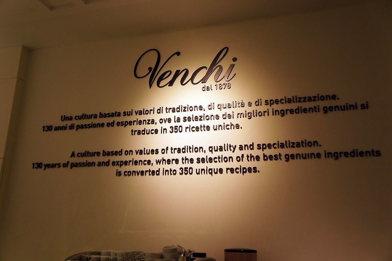 chocolate shop in florence with writing on the wall