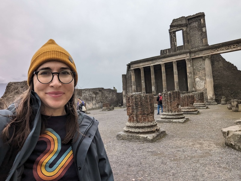 Allison Green doing a self-guided visit of Pompeii