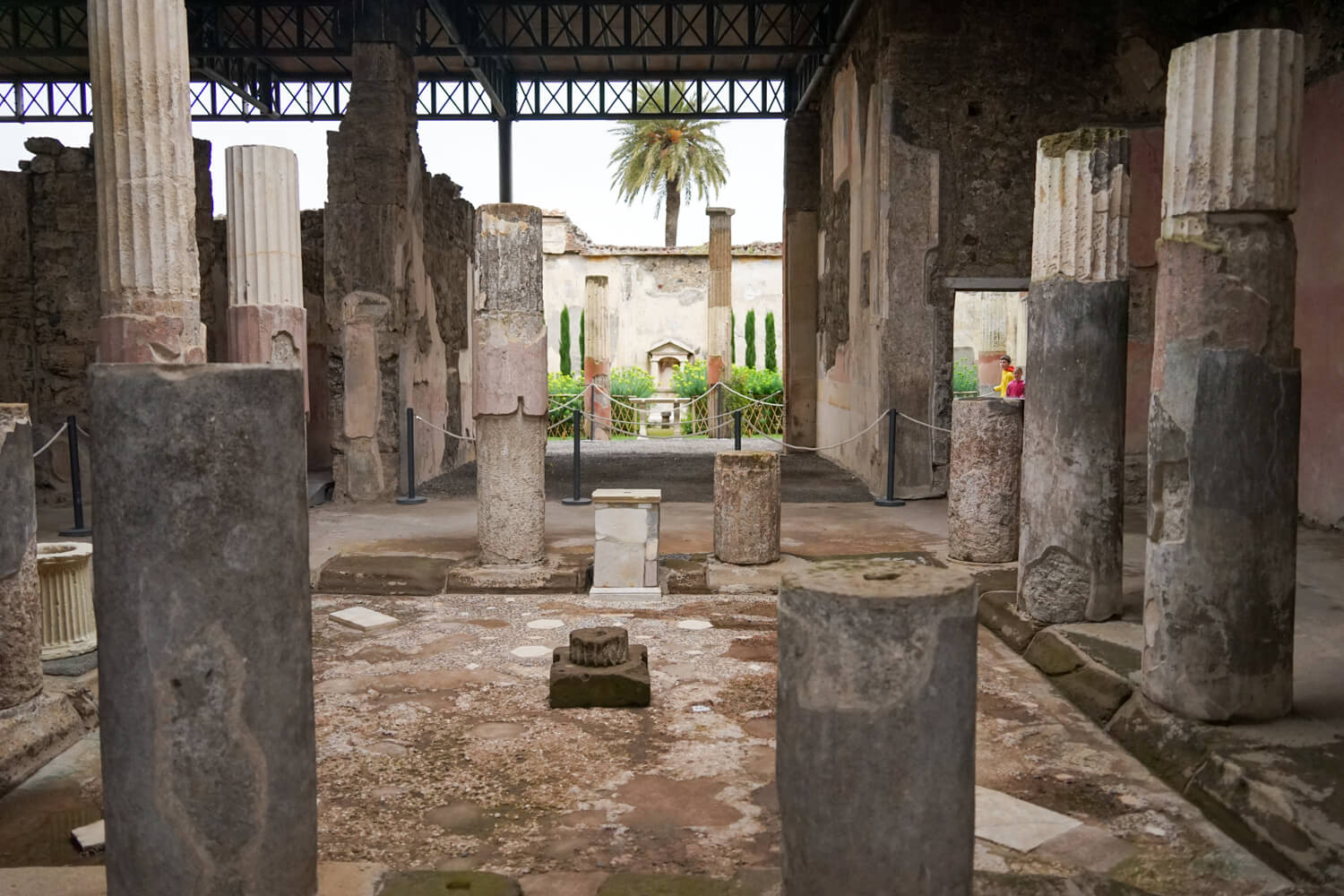 Pompeii ruins in italy with interesting relics and pillars and plazas