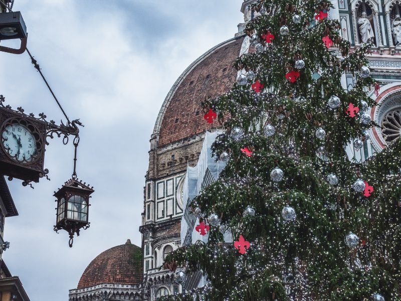 christmas tree in front of the duomo in florence