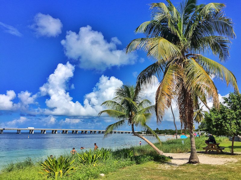 view of people in the water enjoying the nice temperatures in key west florida during the december month