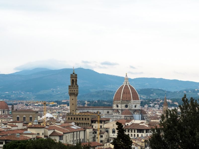 florence duomo from afar as seen from the other side of the arno river