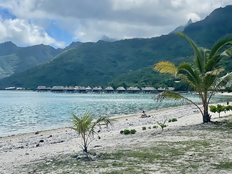 The white sand beach of Temae in Moorea
