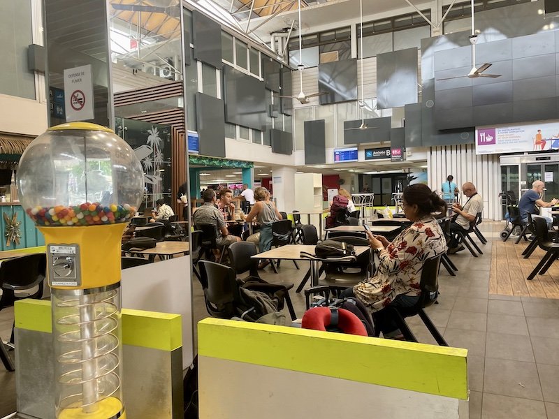 People at the international airport in Tahiti