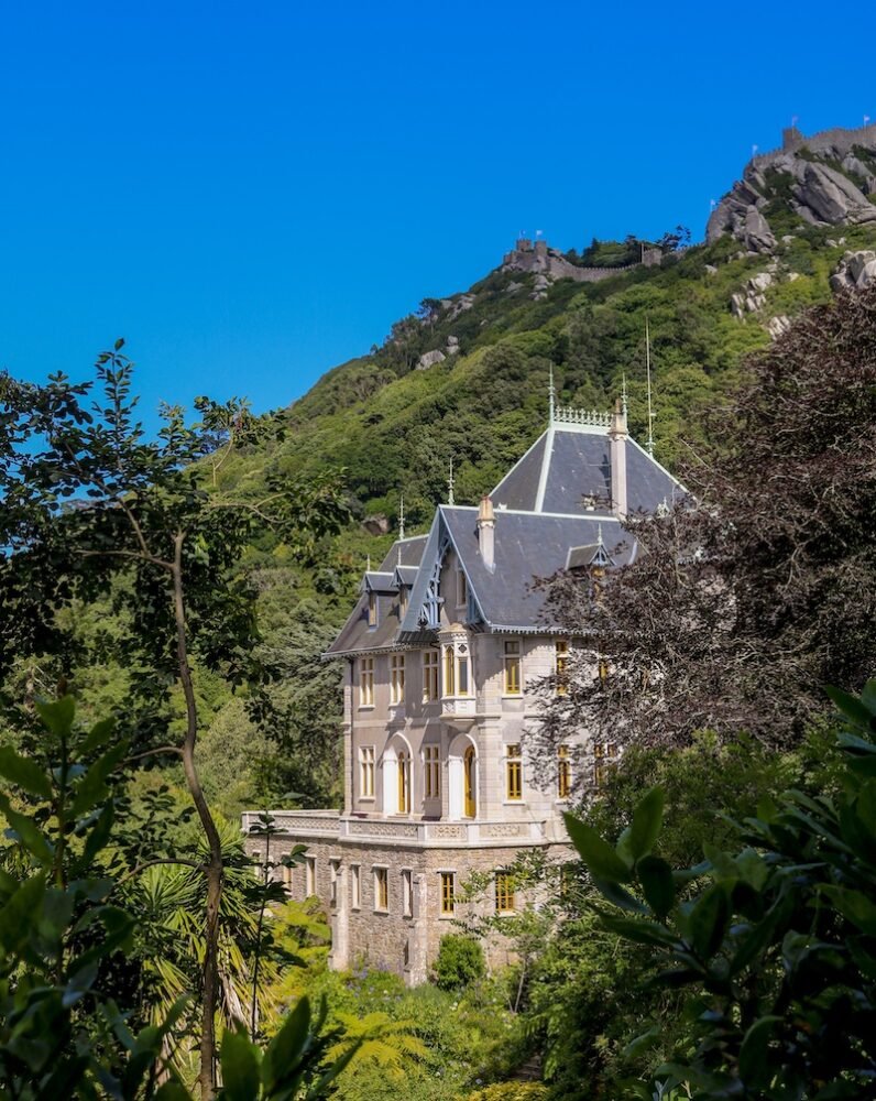 The newly opened Biester palace and park, with the moorish castle in the distnace