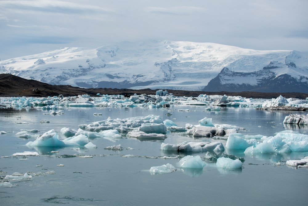 Jökulsárlón Glacier Lagoon and the Diamond Beach Located in Vatnajokull National Park