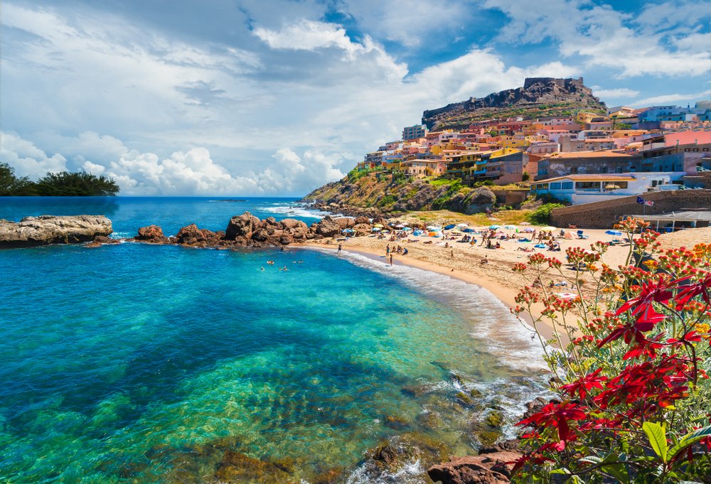 coastal area in a beach town in sardinia