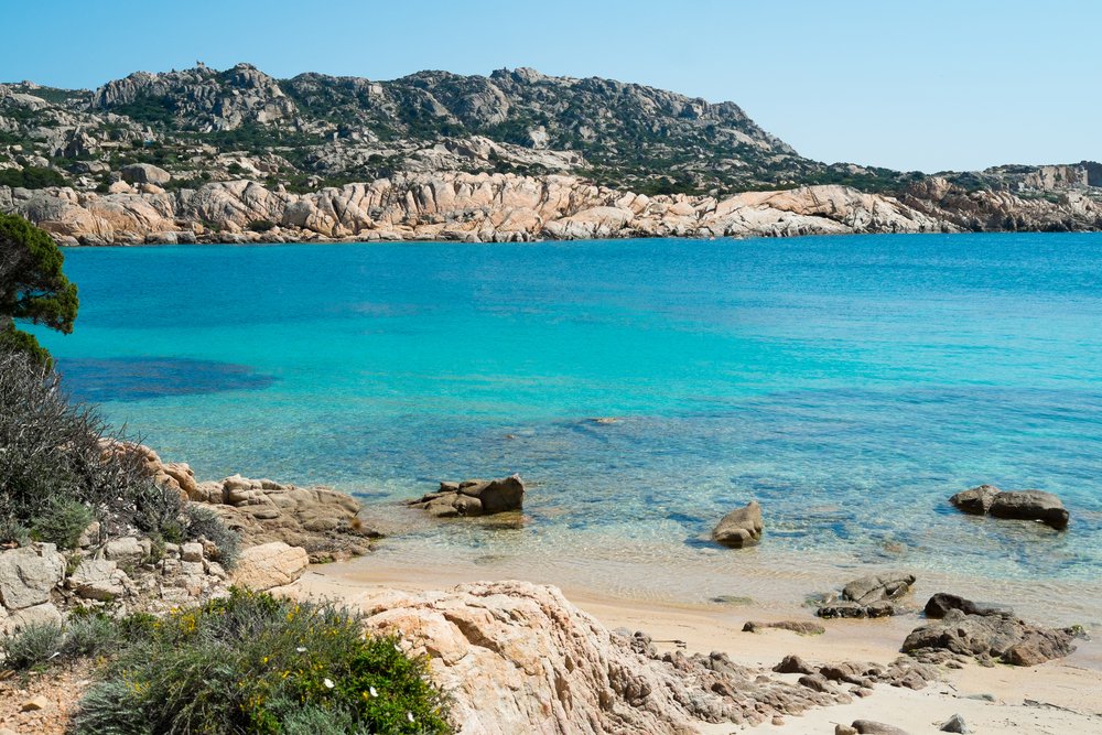 Cala Francese in La Maddalena island on a road trip around Sardinia