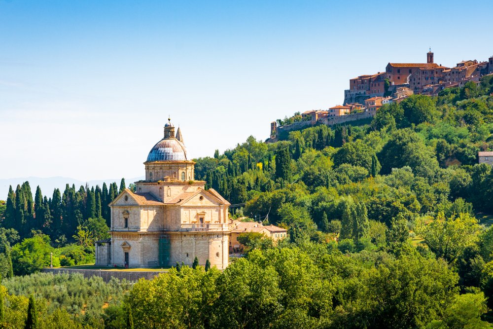 San Biagio, a Renaissance Greek cross central plan church outside Montepulciano