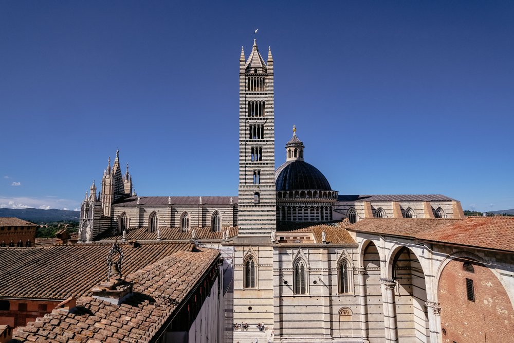 Aerial View of Duomo di Siena from Facciatone 