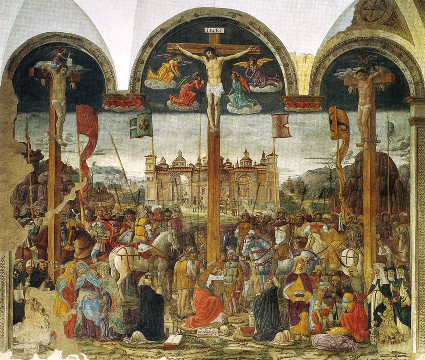 the other work that you can see in the church, the crucifixion painting, which is better preserved through the centuries