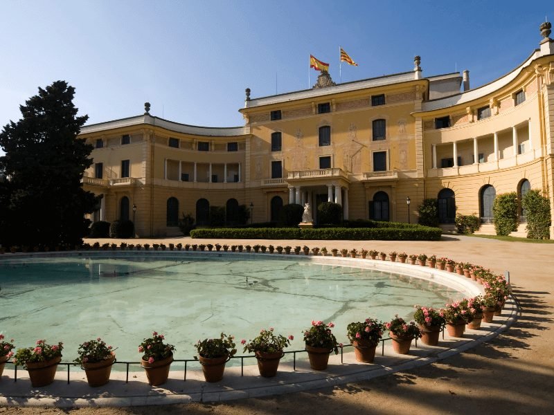 the Palau reial palace where there is also another gaudi building