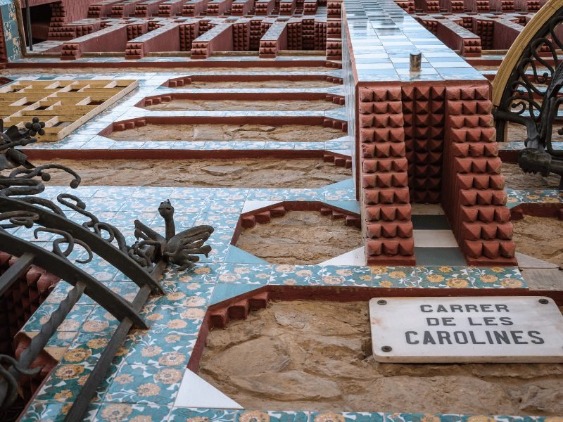 upwards angled view of the casa vicens house in Barcelona which was also designed by Gaudi