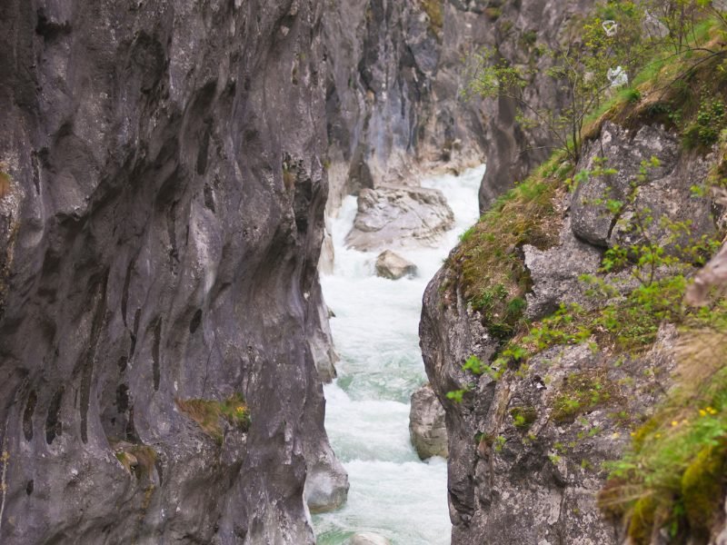 The canyon in Rugova with rushing water