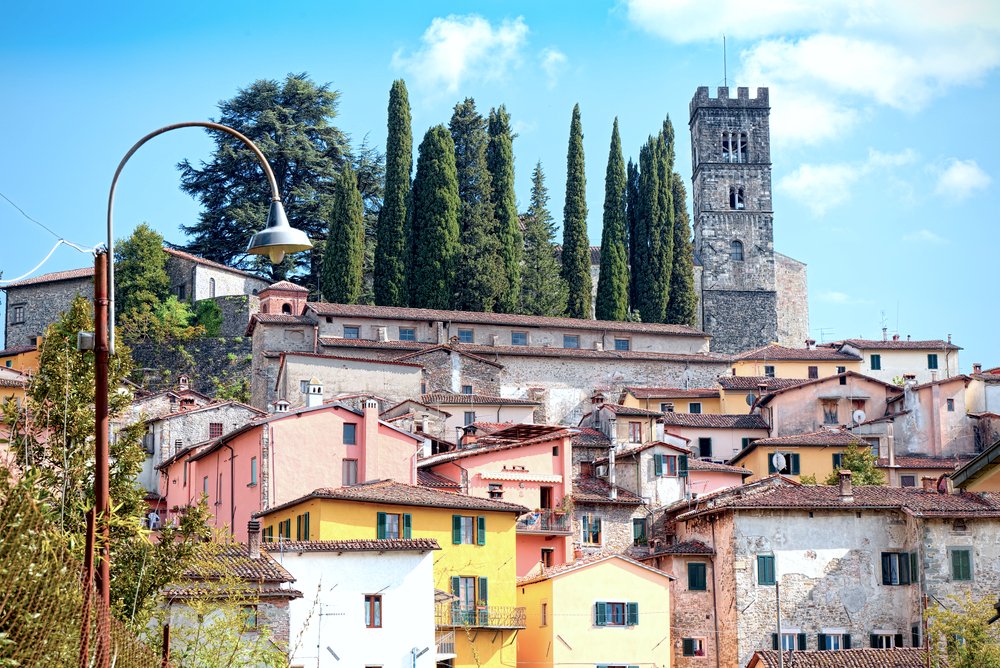 View of Barga, a colorful medieval town that was designated one of the "most beautiful villages in Italy"