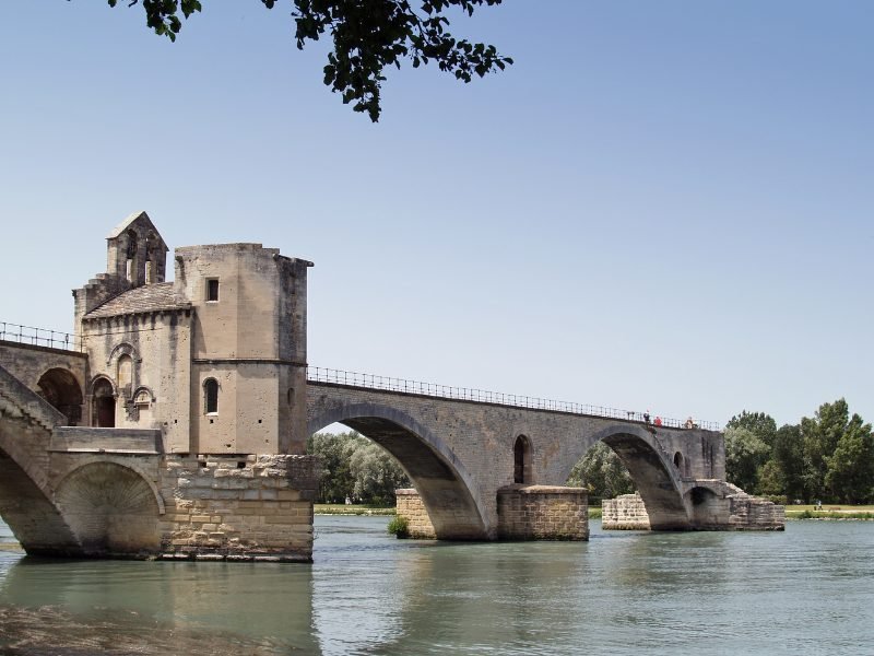 a partial bridge in avignon with two archways